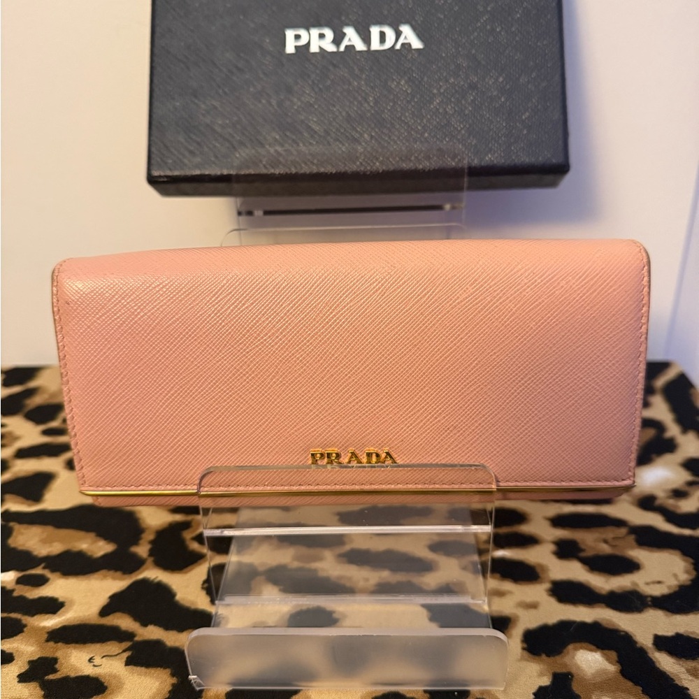 Prada Pink Saffiano Leather Women's Wallet
